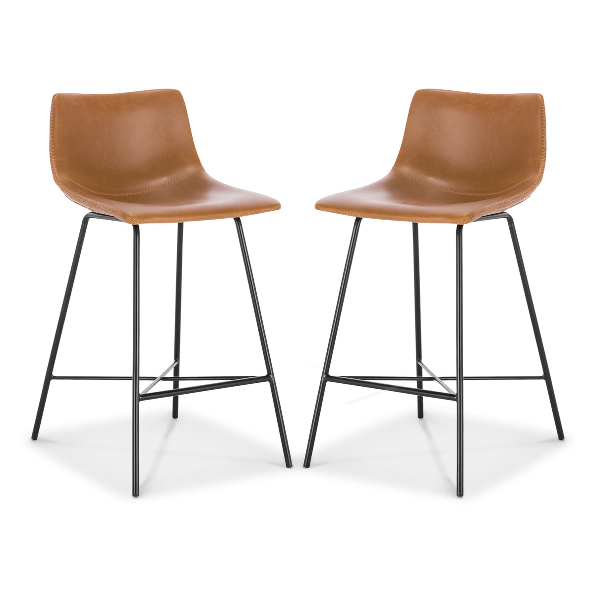 W&F Collection | Paxton 24” Counter Height Stool (Tan, Set of 2)