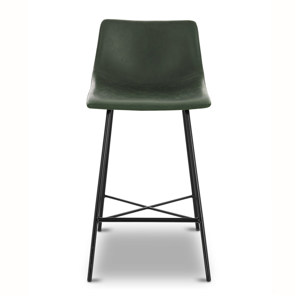 W&F Collection | Paxton 24” Counter Height Stool (Ivy Green, Set of 3)