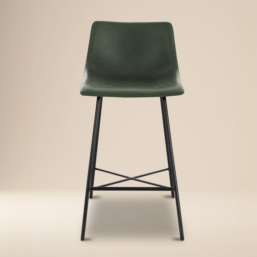 W&F Collection | Paxton 24” Counter Height Stool (Ivy Green, Set of 3)