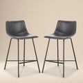 W&F Collection | Paxton 24” Counter Height Stool (Grey, Set of 2)