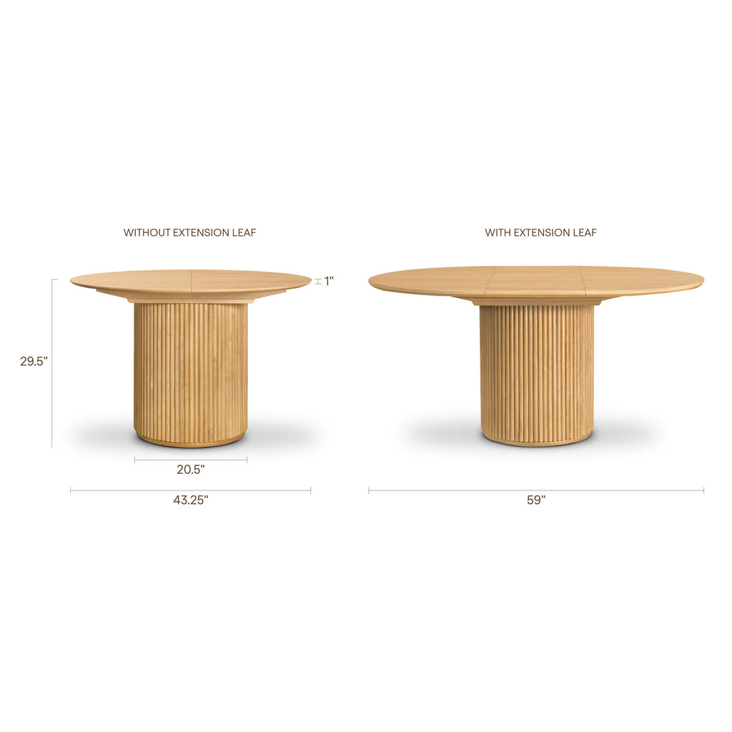 W&F Collection | Ronda Extension Dining Table (43"-59") (Oak)
