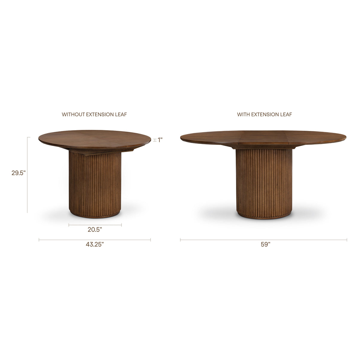 W&F Collection | Ronda Extension Dining Table (43"-59") (Walnut)