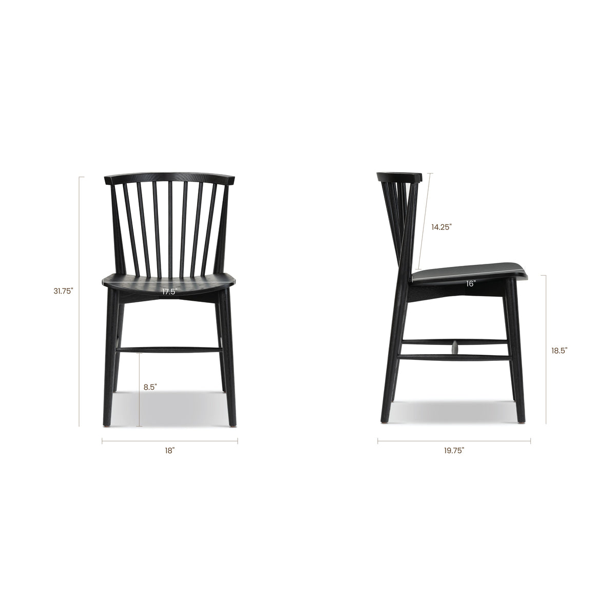 W&F Collection | Ligna Dining Chair (Black)