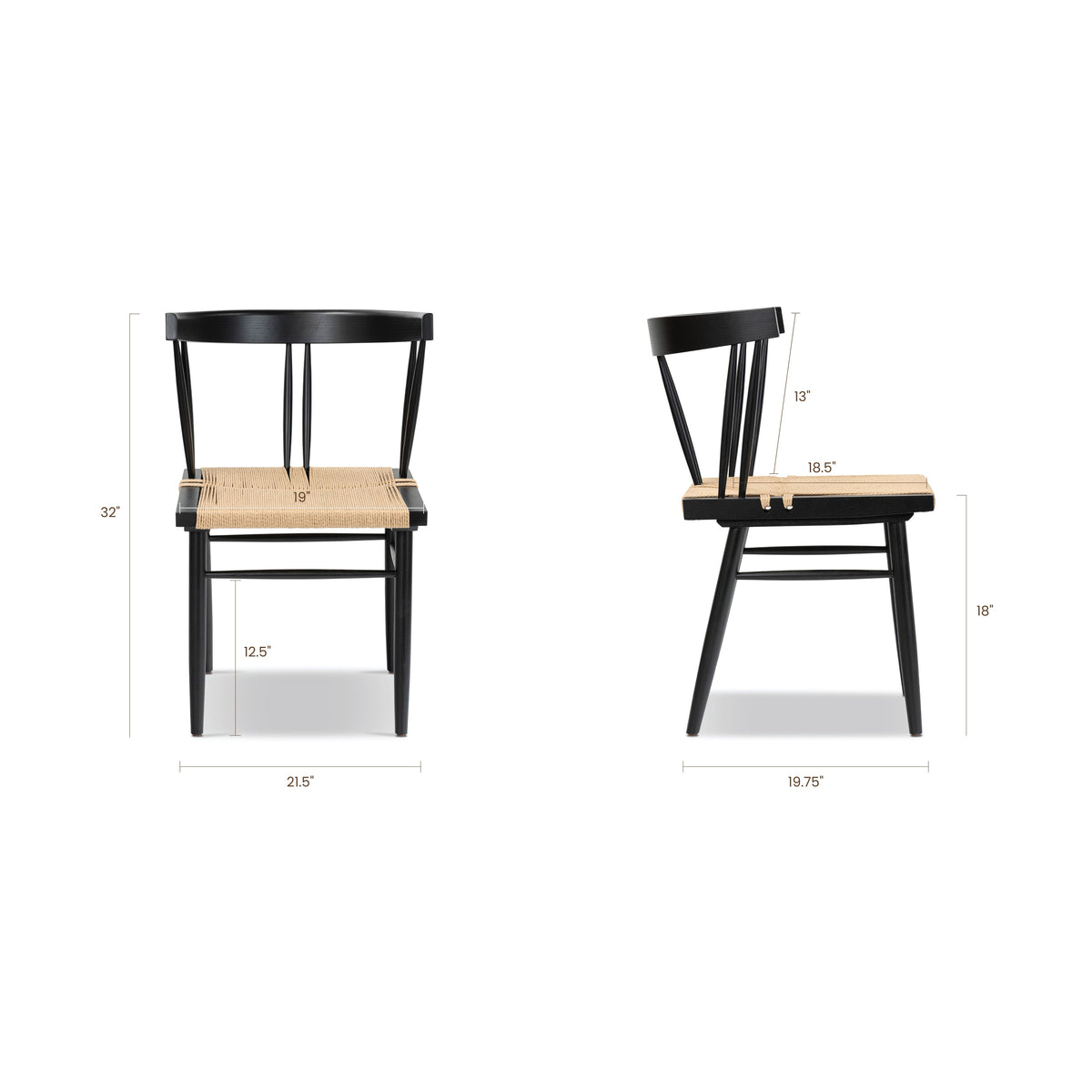 W&F Collection | Ferrara Dining Chair (Black)