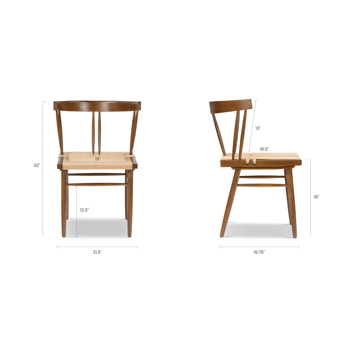 W&F Collection | Ferrara Dining Chair (Walnut)