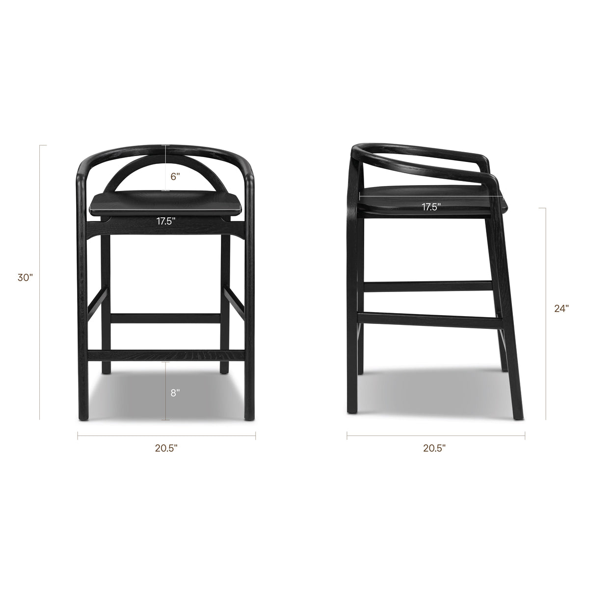 W&F Collection | Yokohama Counter Stool (Black)