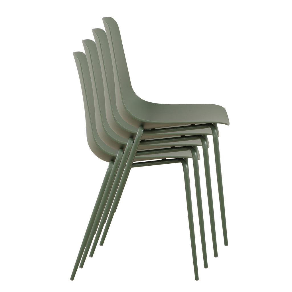 W&F Collection | Isla Stackable Dining Chair (Pistachio Green, Set of 4)