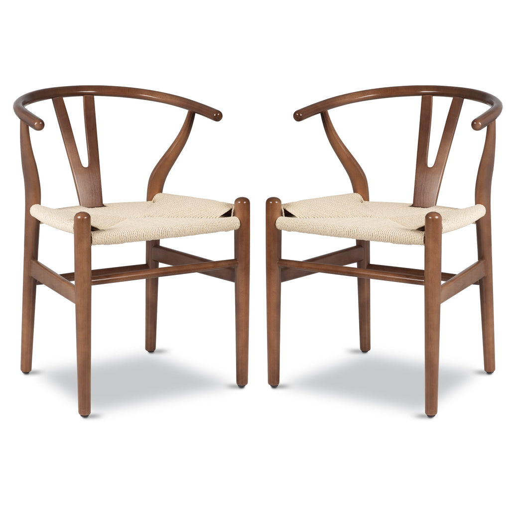 W&F Collection | Weave Chair (Walnut, Set of 2)
