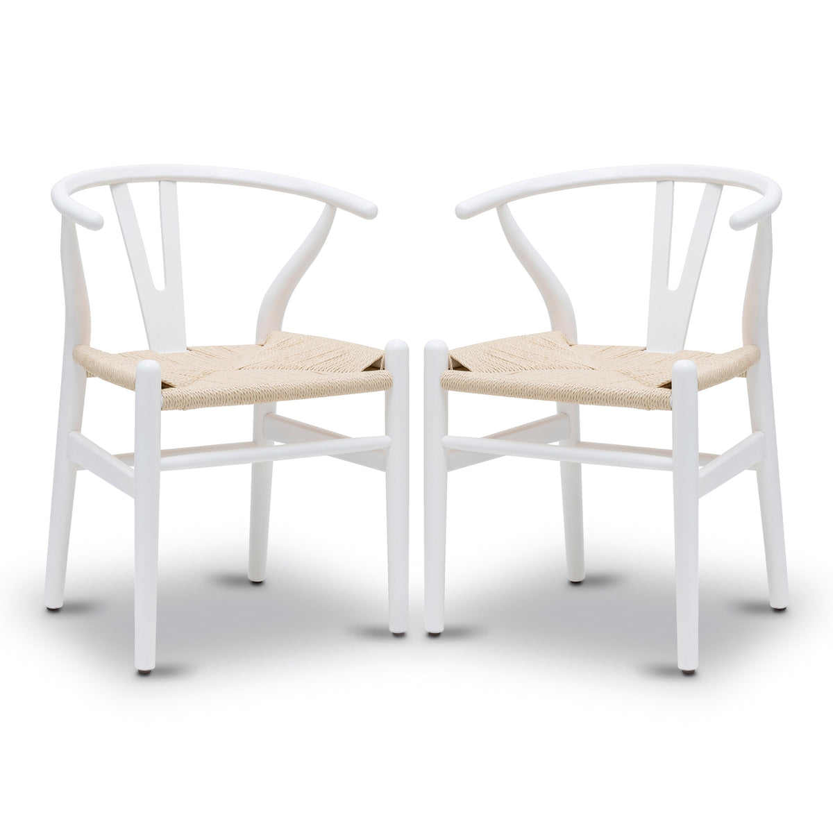 W&F Collection | Weave Chair (White, Set of 2)
