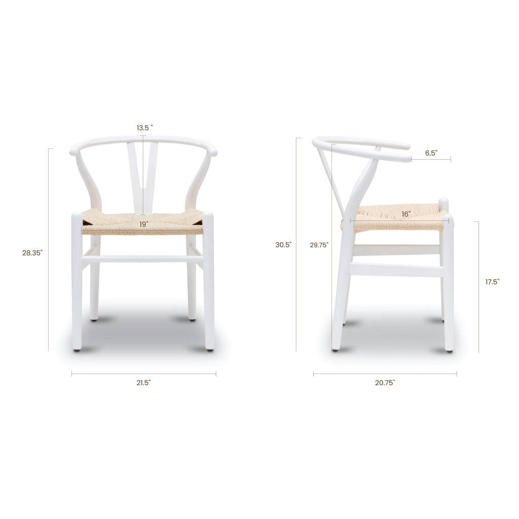 W&F Collection | Weave Chair (White, Set of 2)