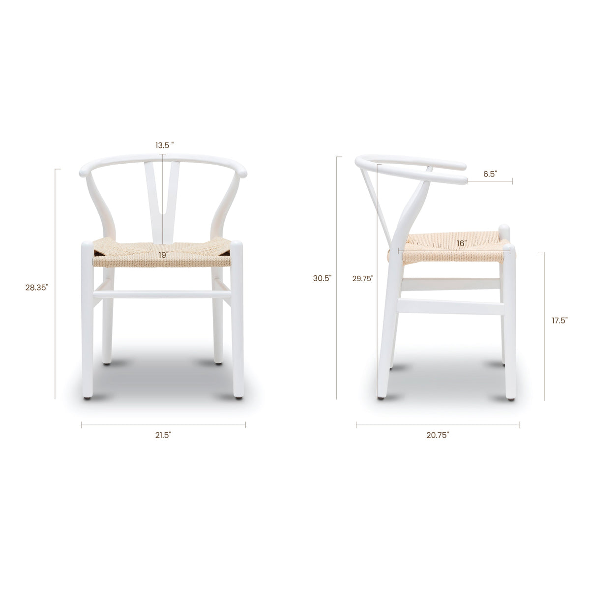 W&F Collection | Weave Chair (White, Set of 2)