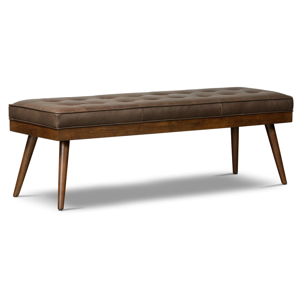 W&F Collection | Luca Leather Bench (Cocoa Brown)