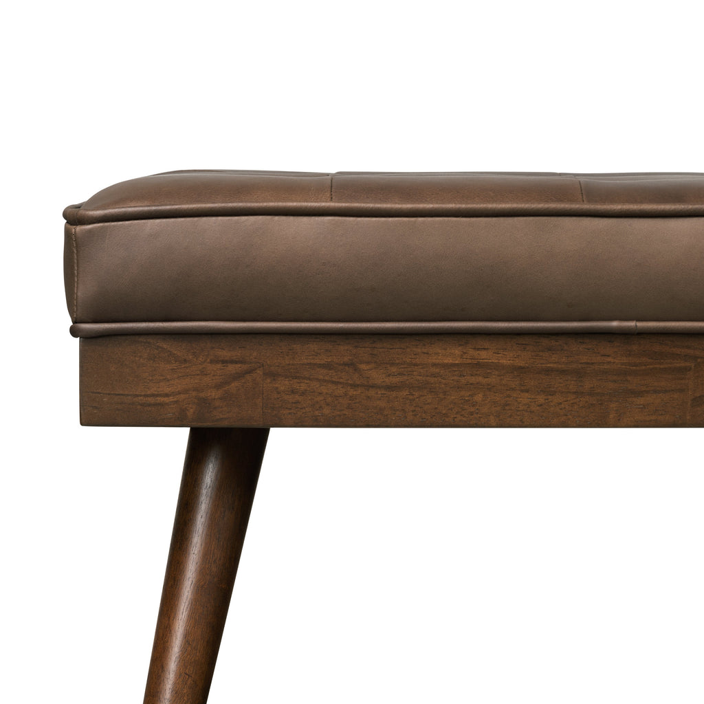 W&F Collection | Luca Leather Bench (Cocoa Brown)