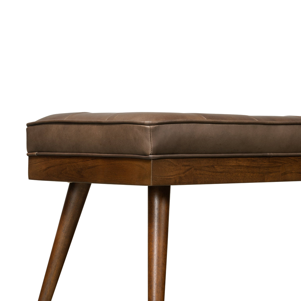W&F Collection | Luca Leather Bench (Cocoa Brown)