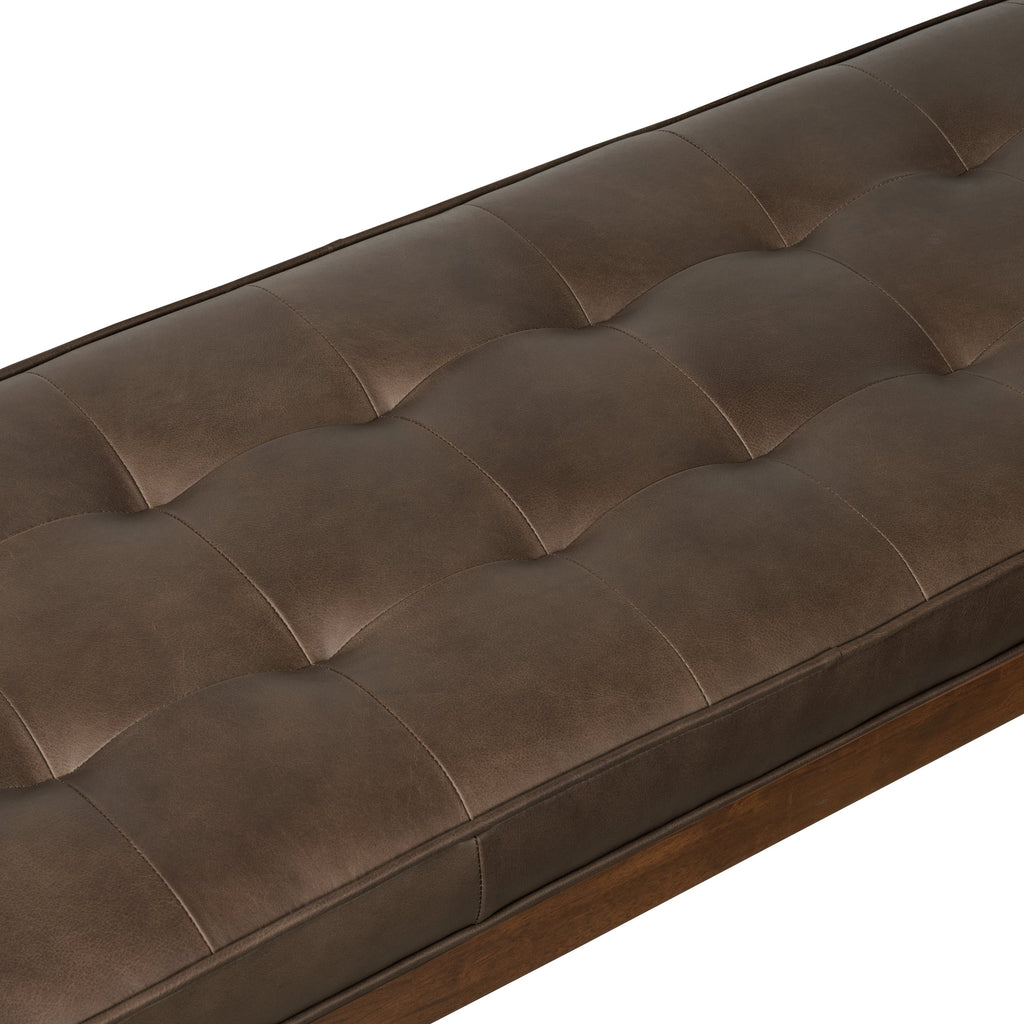 W&F Collection | Luca Leather Bench (Cocoa Brown)