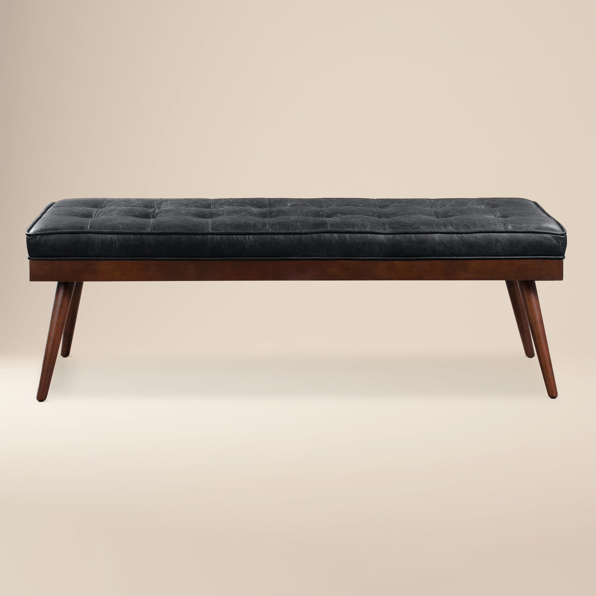 W&F Collection | Luca Leather Bench (Onyx Black)