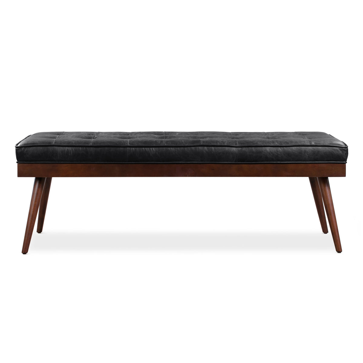 W&F Collection | Luca Leather Bench (Onyx Black)