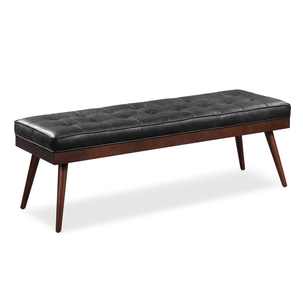W&F Collection | Luca Leather Bench (Onyx Black)