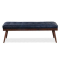W&F Collection | Luca Leather Bench (Midnight Blue)