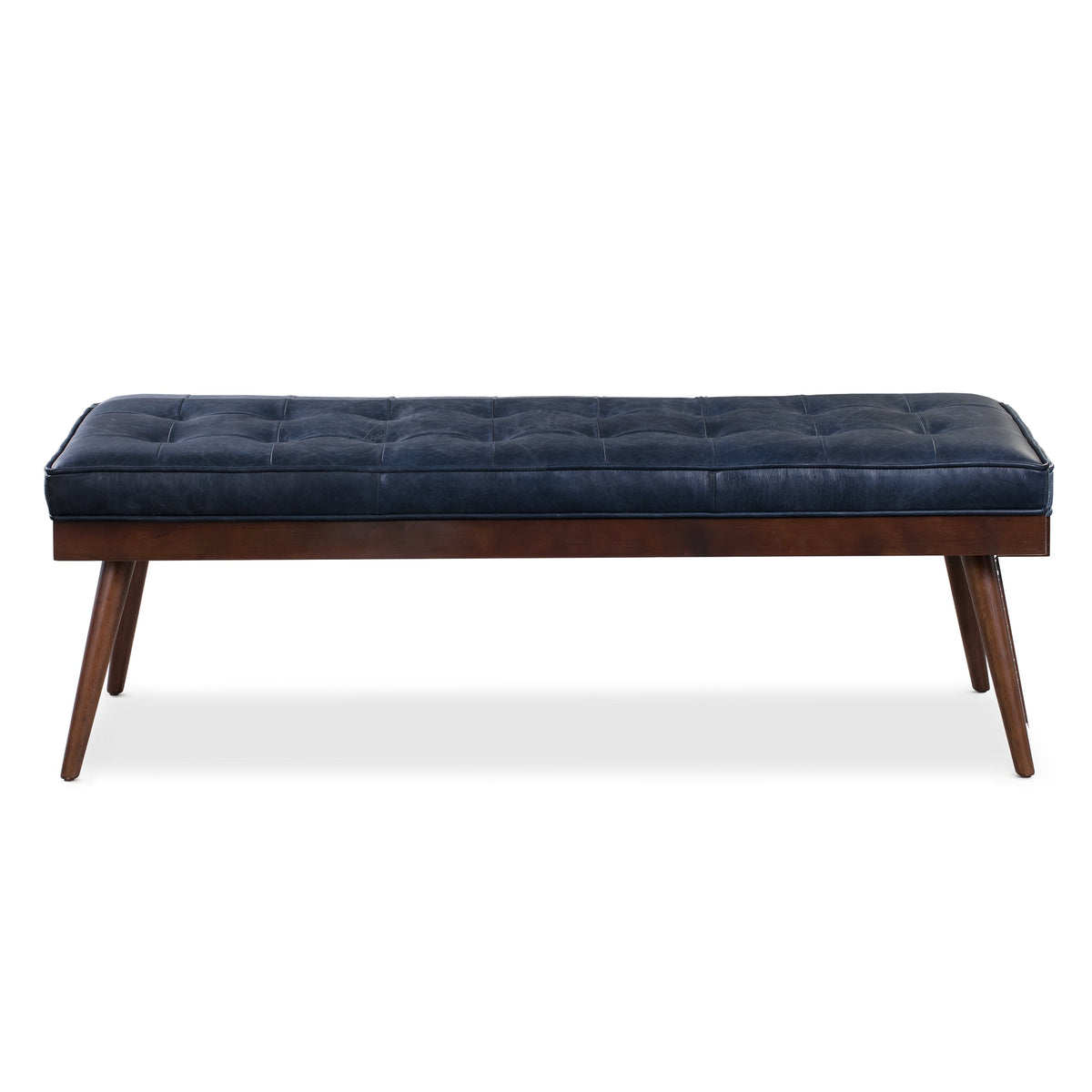 W&F Collection | Luca Leather Bench (Midnight Blue)