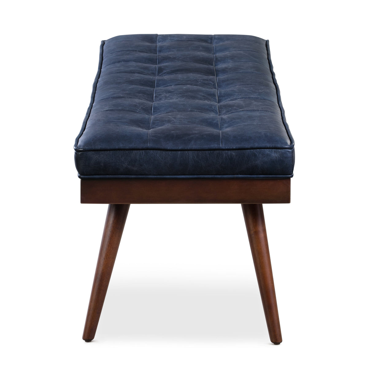 W&F Collection | Luca Leather Bench (Midnight Blue)
