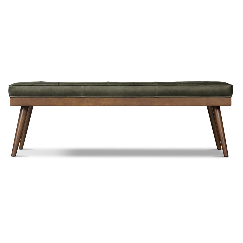 W&F Collection | Luca Leather Bench (Olivine Green)