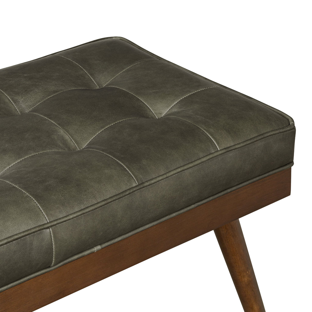 W&F Collection | Luca Leather Bench (Olivine Green)