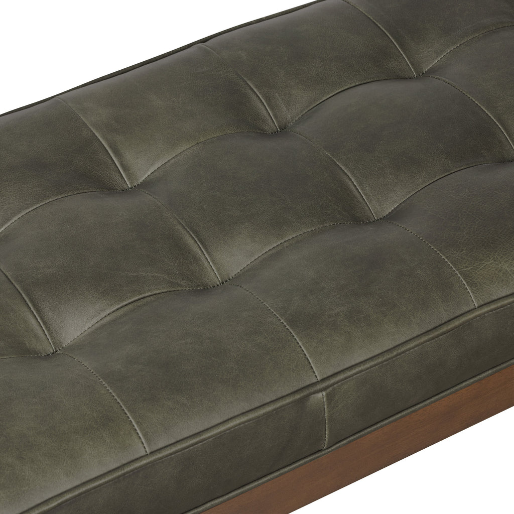 W&F Collection | Luca Leather Bench (Olivine Green)