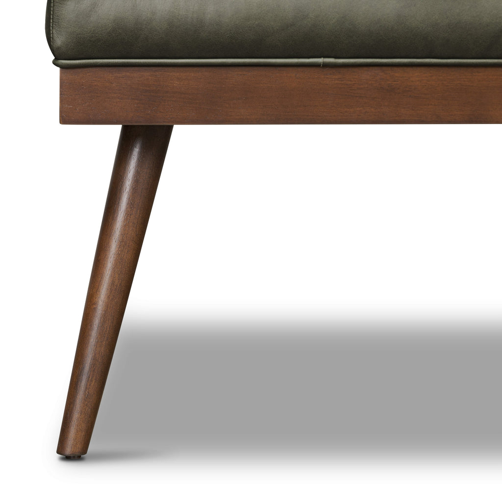 W&F Collection | Luca Leather Bench (Olivine Green)