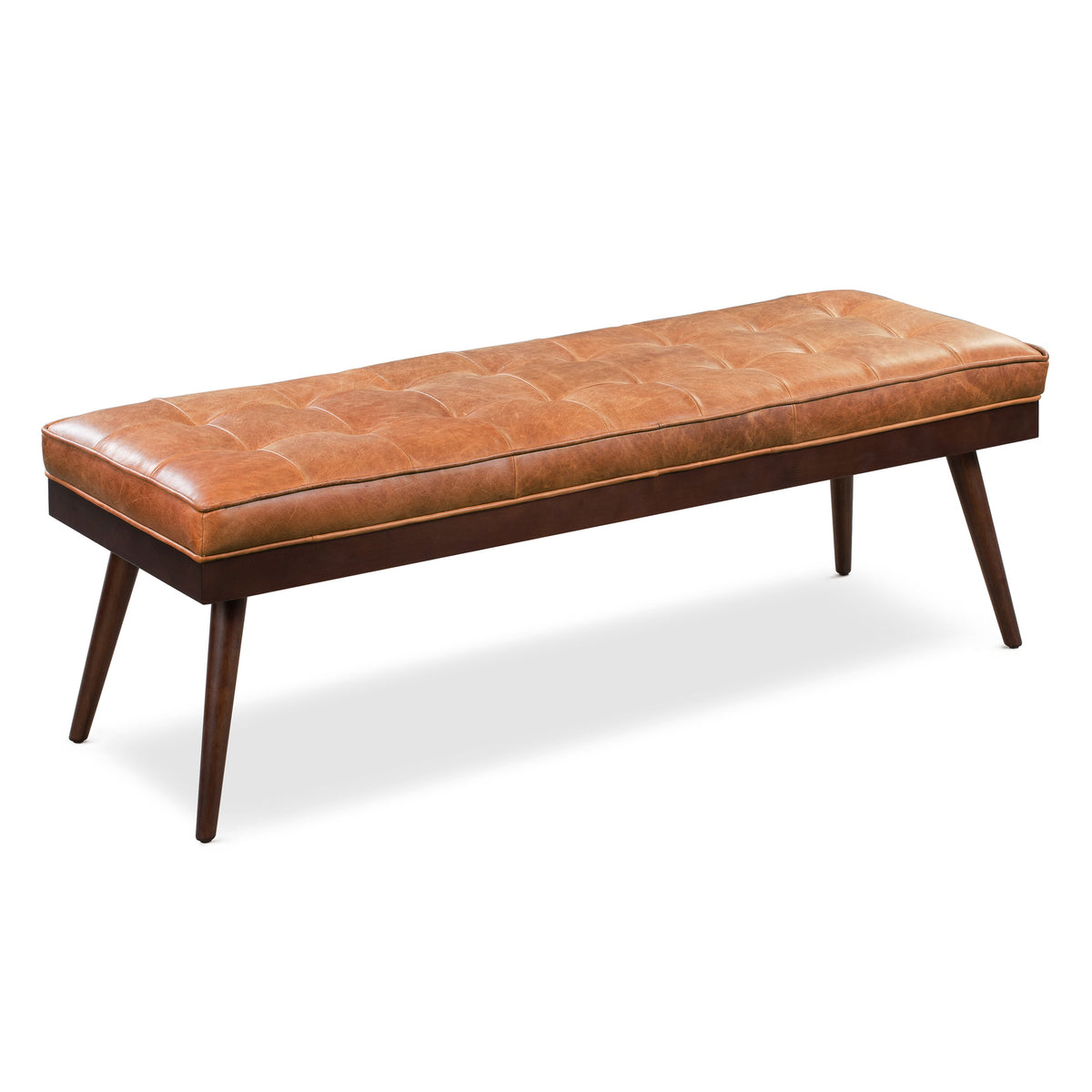 W&F Collection | Luca Leather Bench (Cognac Tan)