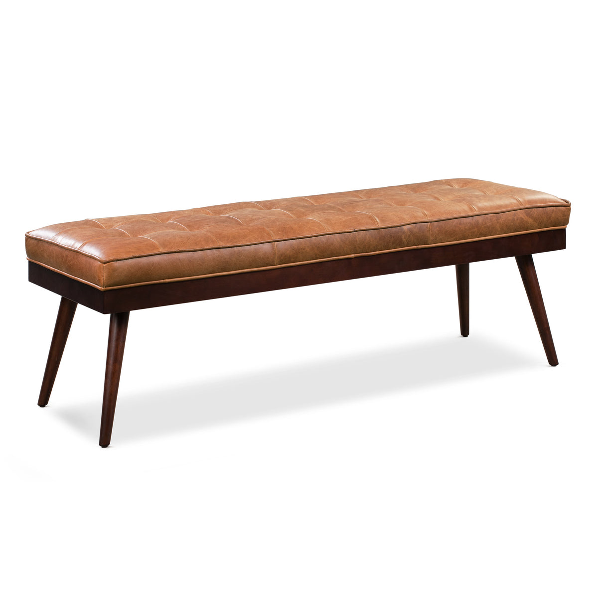 W&F Collection | Luca Leather Bench (Cognac Tan)