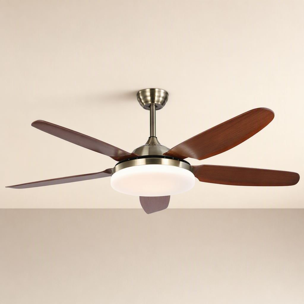 W&F Collection | Antique Brass Traditional Ceiling Fan with Light