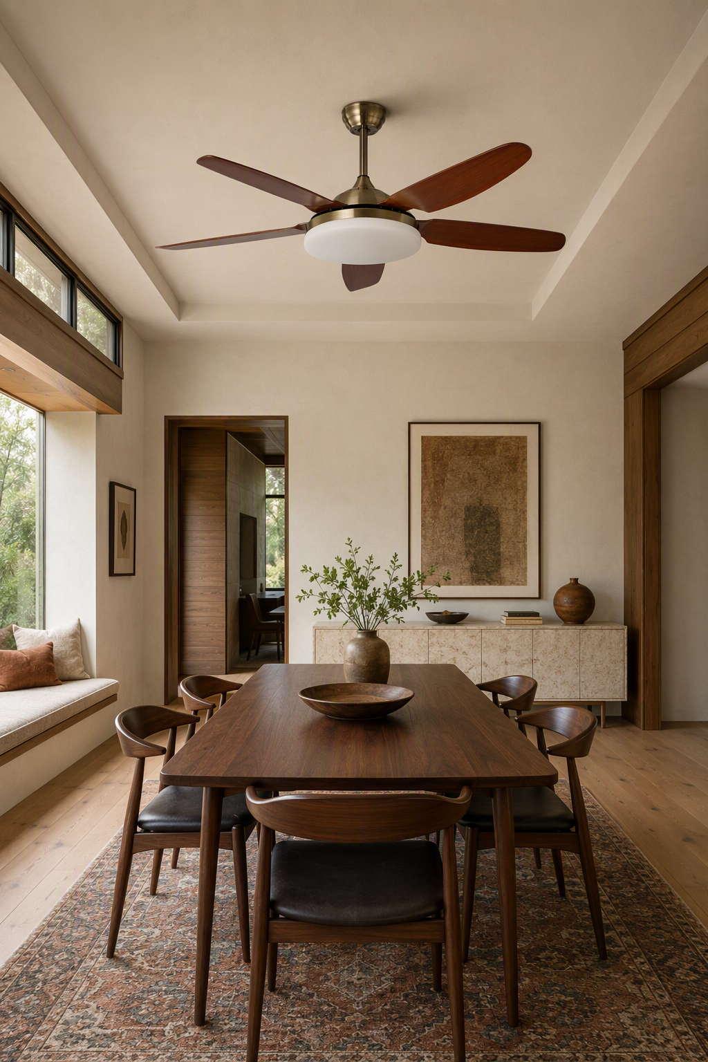 W&F Collection | Antique Brass Traditional Ceiling Fan with Light