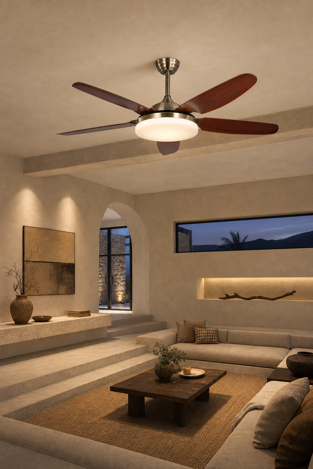 W&F Collection | Antique Brass Traditional Ceiling Fan with Light