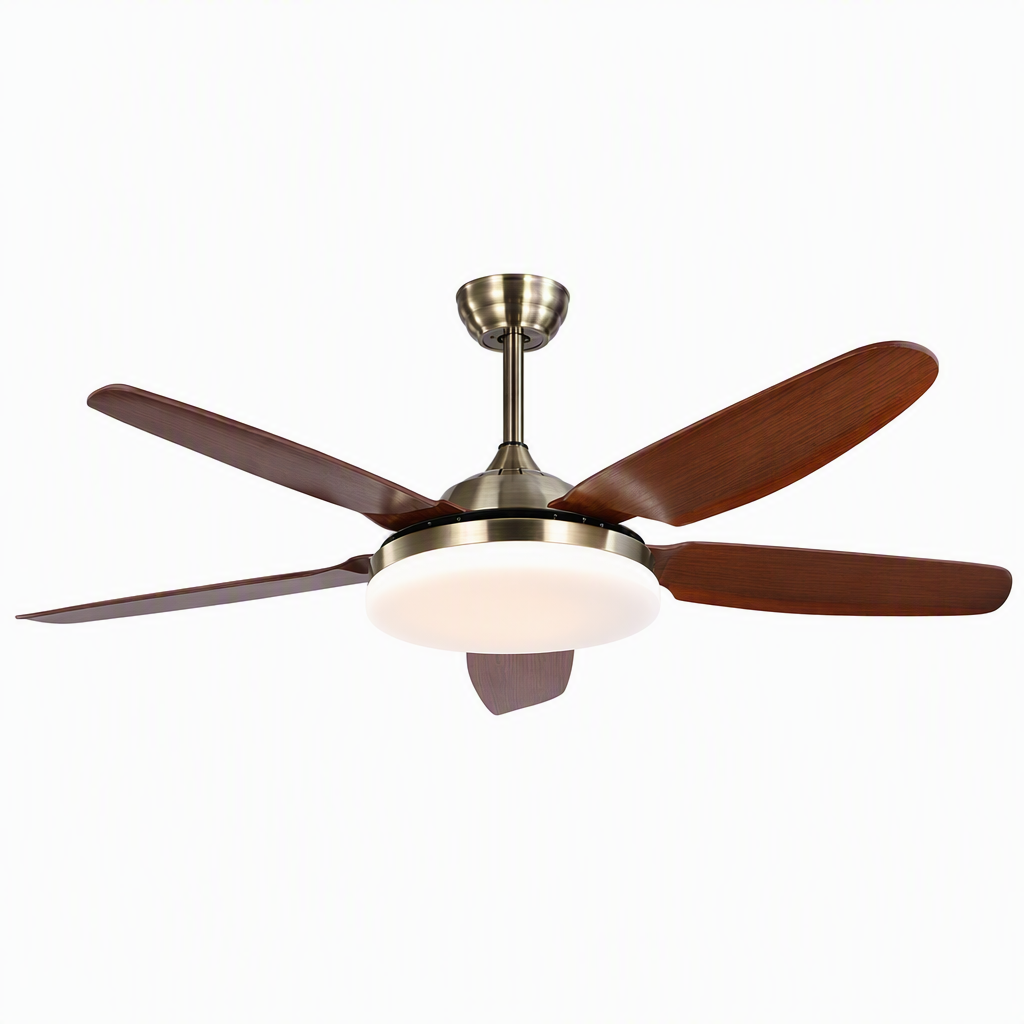 W&F Collection | Antique Brass Traditional Ceiling Fan with Light