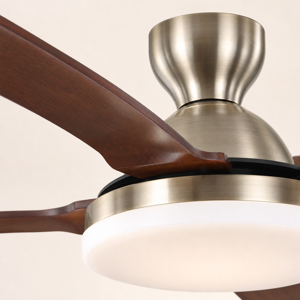 W&F Collection | Antique Brass Bowl-Light Ceiling Fan
