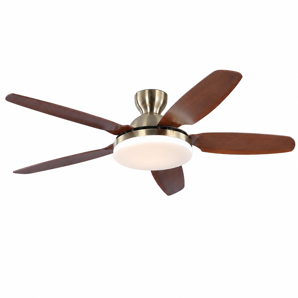 W&F Collection | Antique Brass Bowl-Light Ceiling Fan
