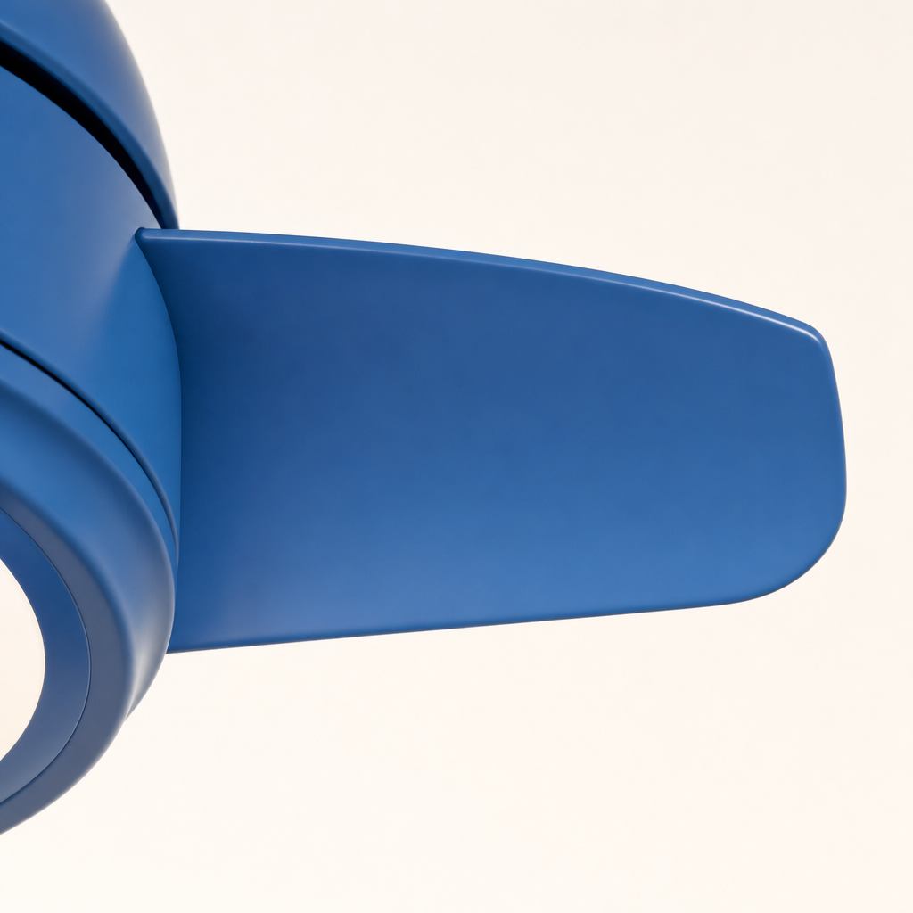 W&F Collection | Blue Compact Ceiling Fan with Light