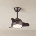 W&F Collection | Brown Compact Ceiling Fan with Light