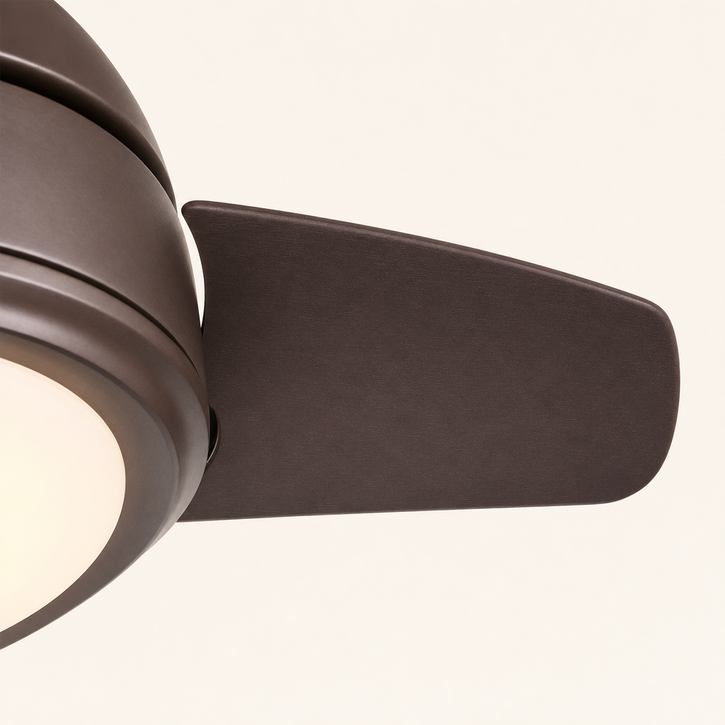 W&F Collection | Brown Compact Ceiling Fan with Light