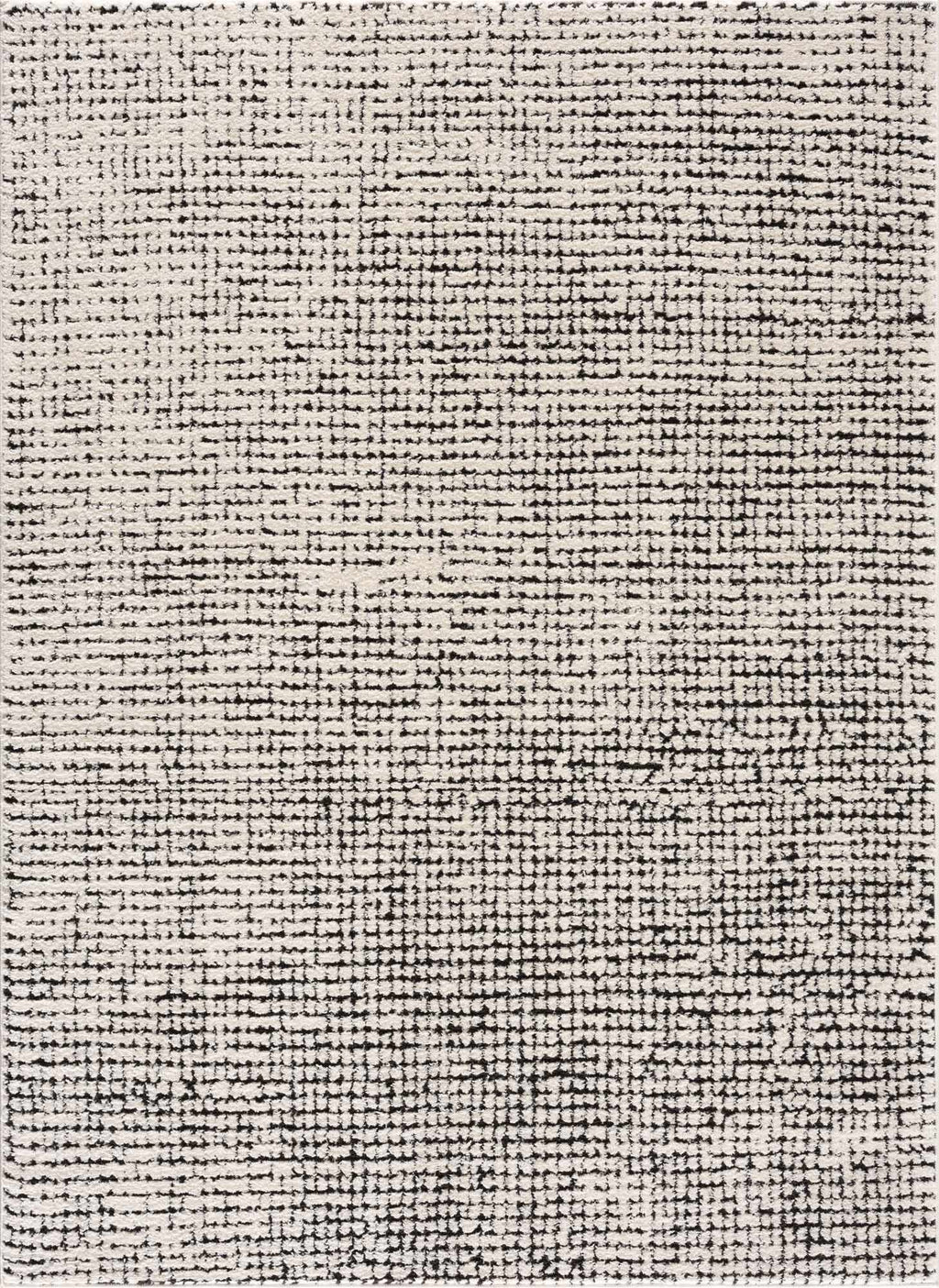 W&F Collection | Keita Cream & Black Grid Plush Rug