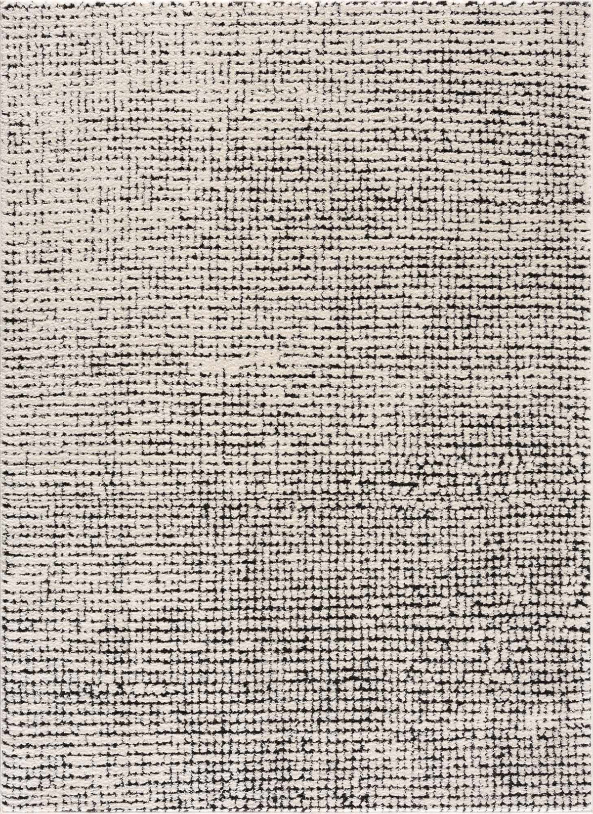 W&F Collection | Keita Cream & Black Grid Plush Rug
