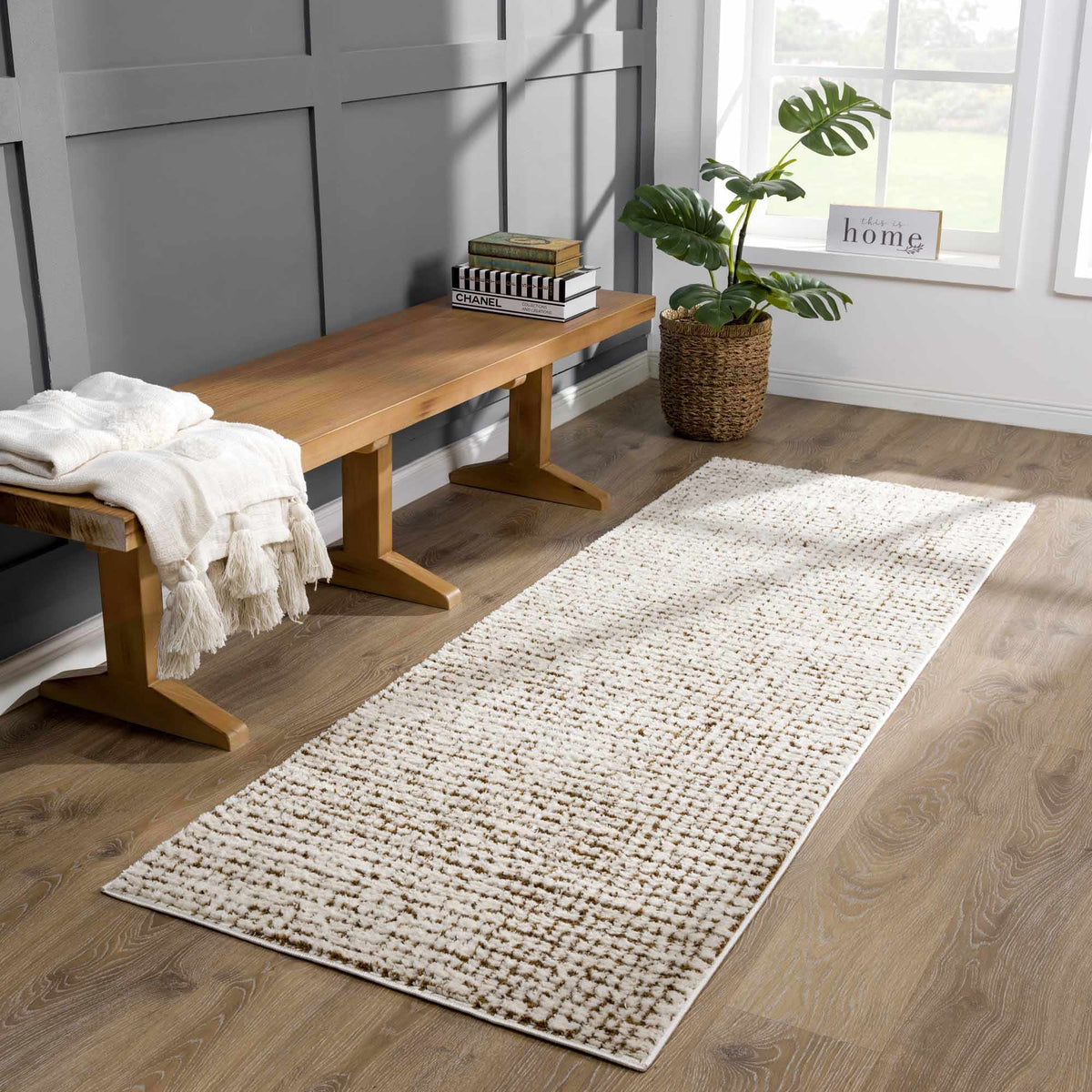 W&F Collection | Keita Cream & Brown Area Rug