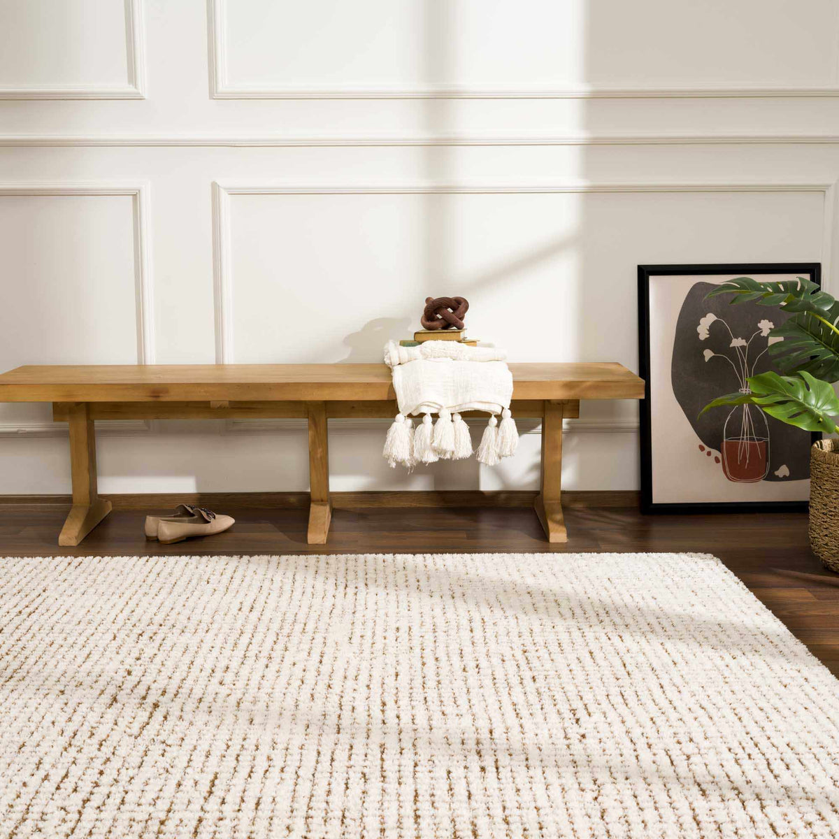 W&F Collection | Keita Cream & Brown Area Rug