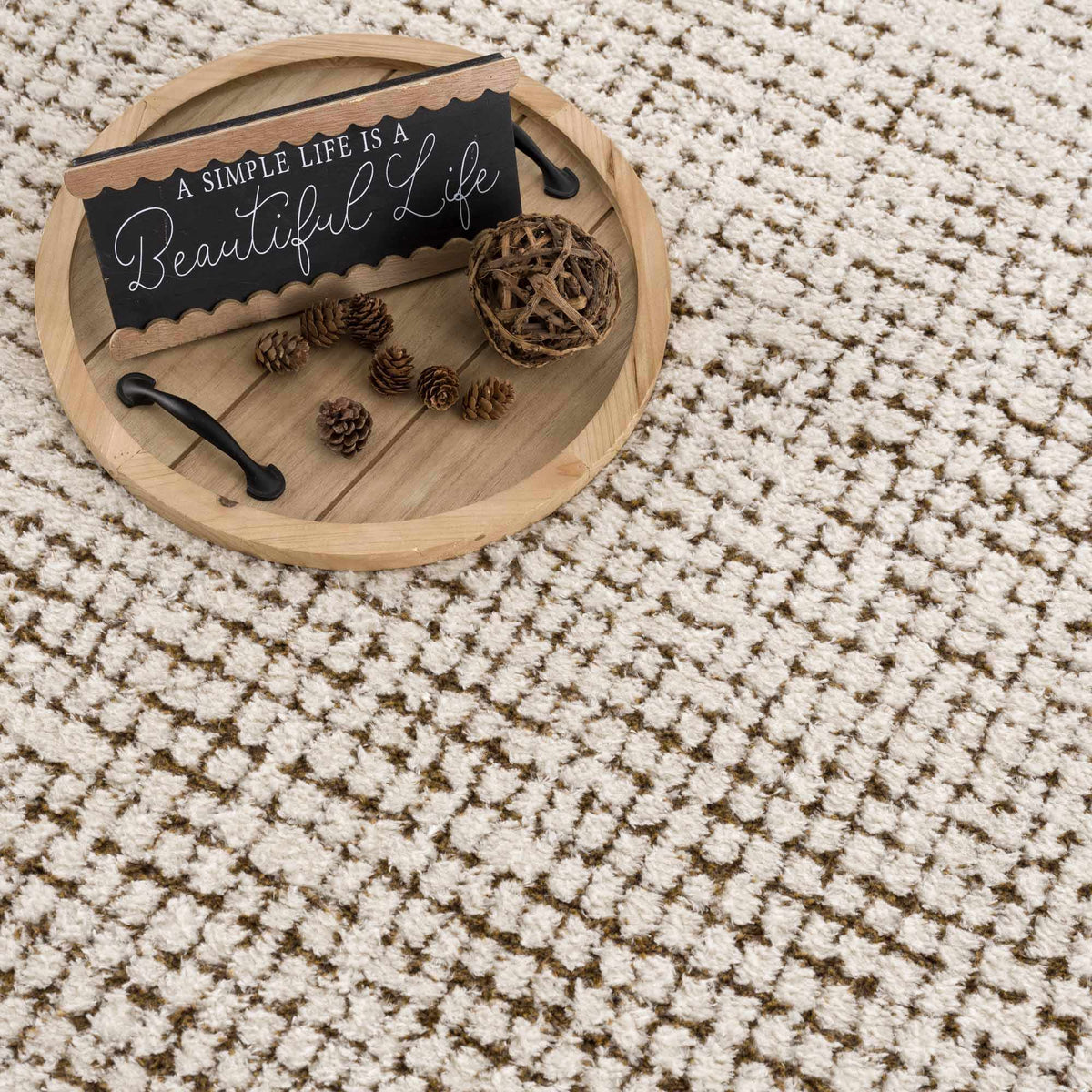 W&F Collection | Keita Cream & Brown Area Rug