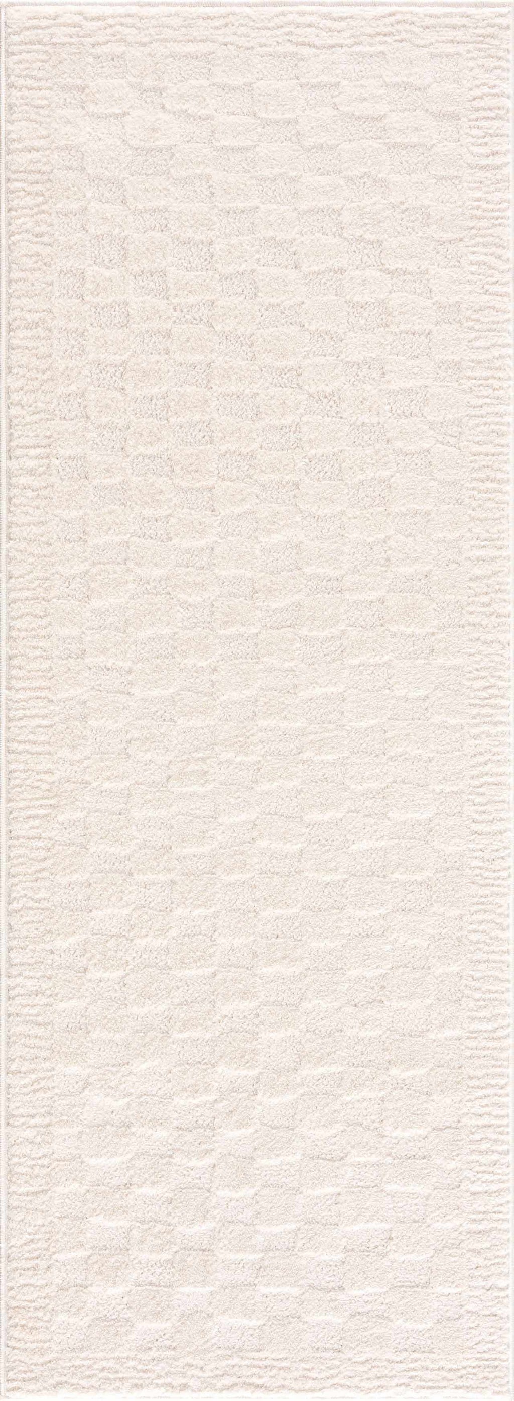 W&F Collection | Leryn Ivory Checkered Area Rug