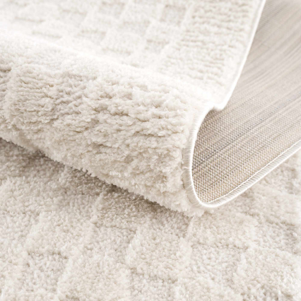 W&F Collection | Leryn Ivory Checkered Area Rug