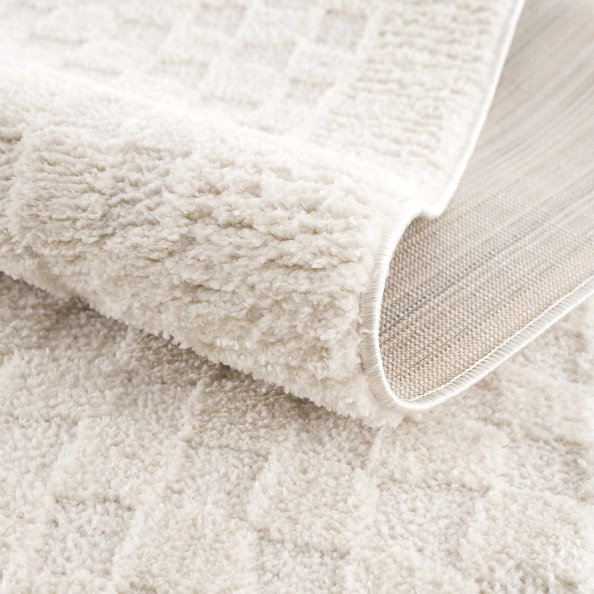 W&F Collection | Leryn Ivory Checkered Area Rug