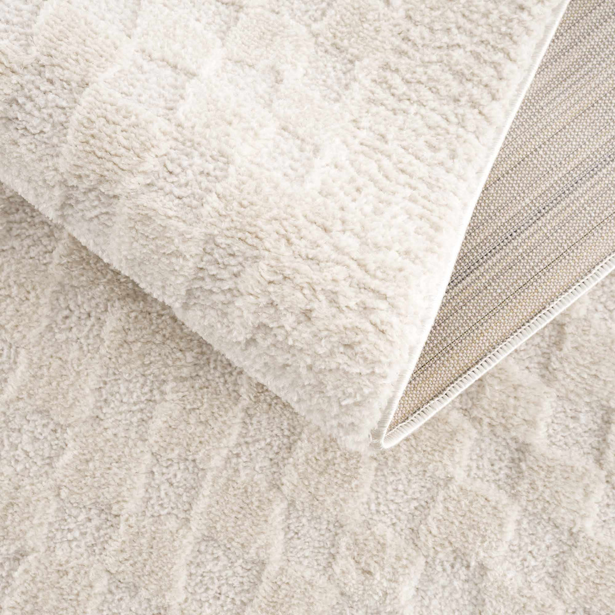 W&F Collection | Leryn Ivory Checkered Area Rug