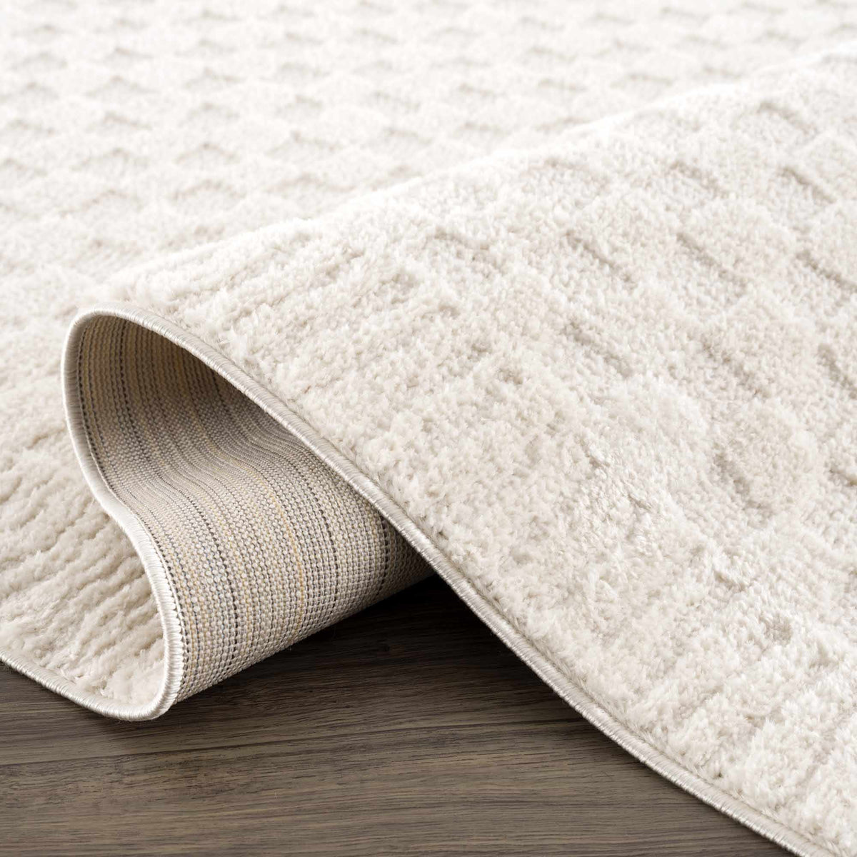 W&F Collection | Leryn Ivory Checkered Area Rug